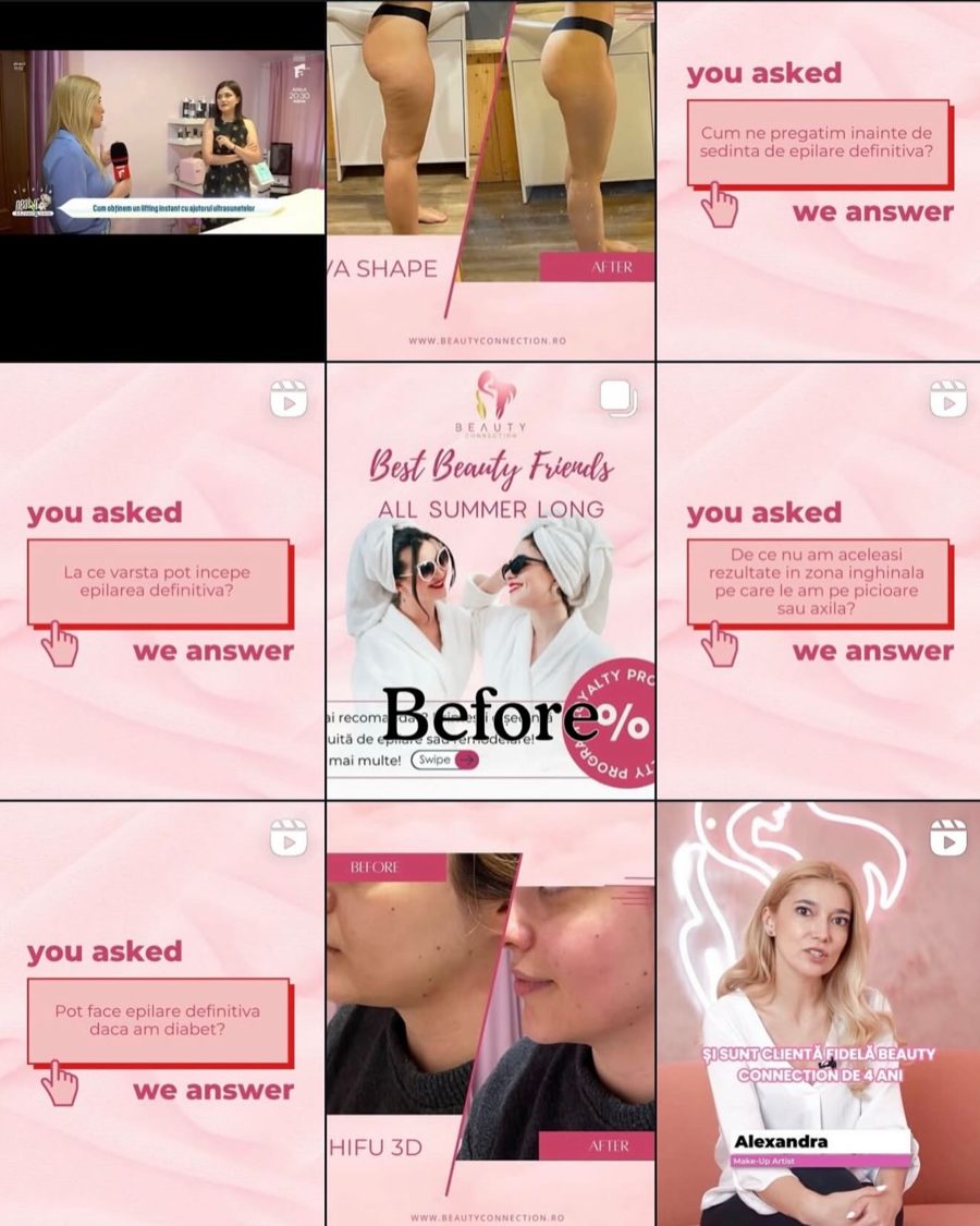 Beauty Connection, feed Instagram înainte